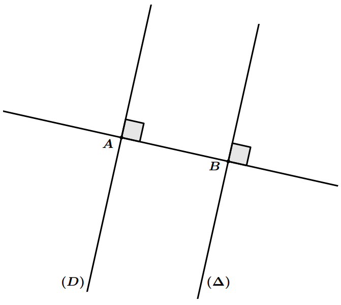 Illustration de deux droites perpendiculaires sur une même droite.