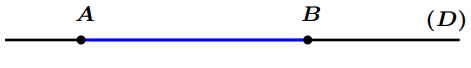 Segment [AB] délimité par deux points.